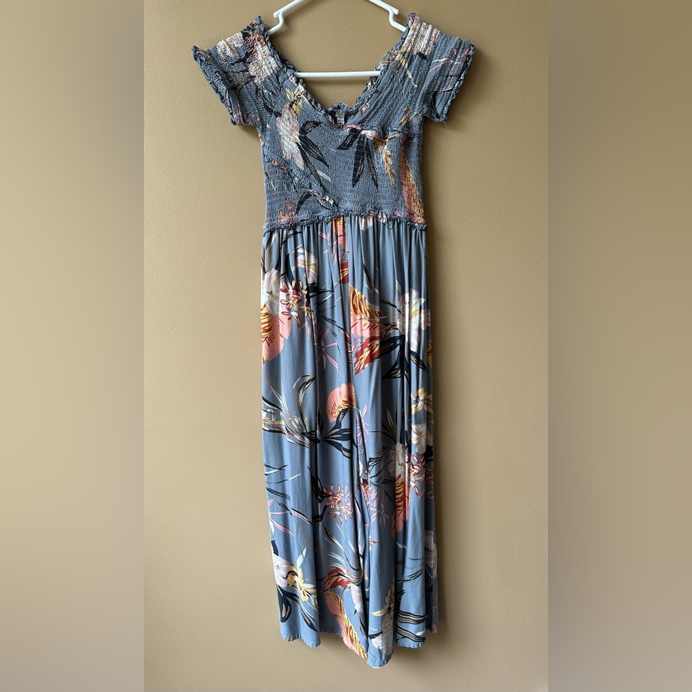 Blue floral wide leg jumper
